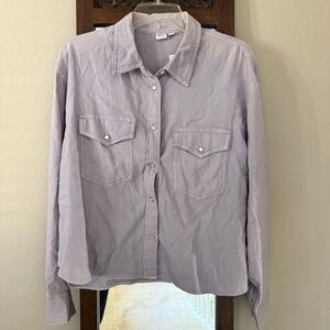 GAP Dusty Lilac  Button Down Long Sleeve Shirt, L, NWT